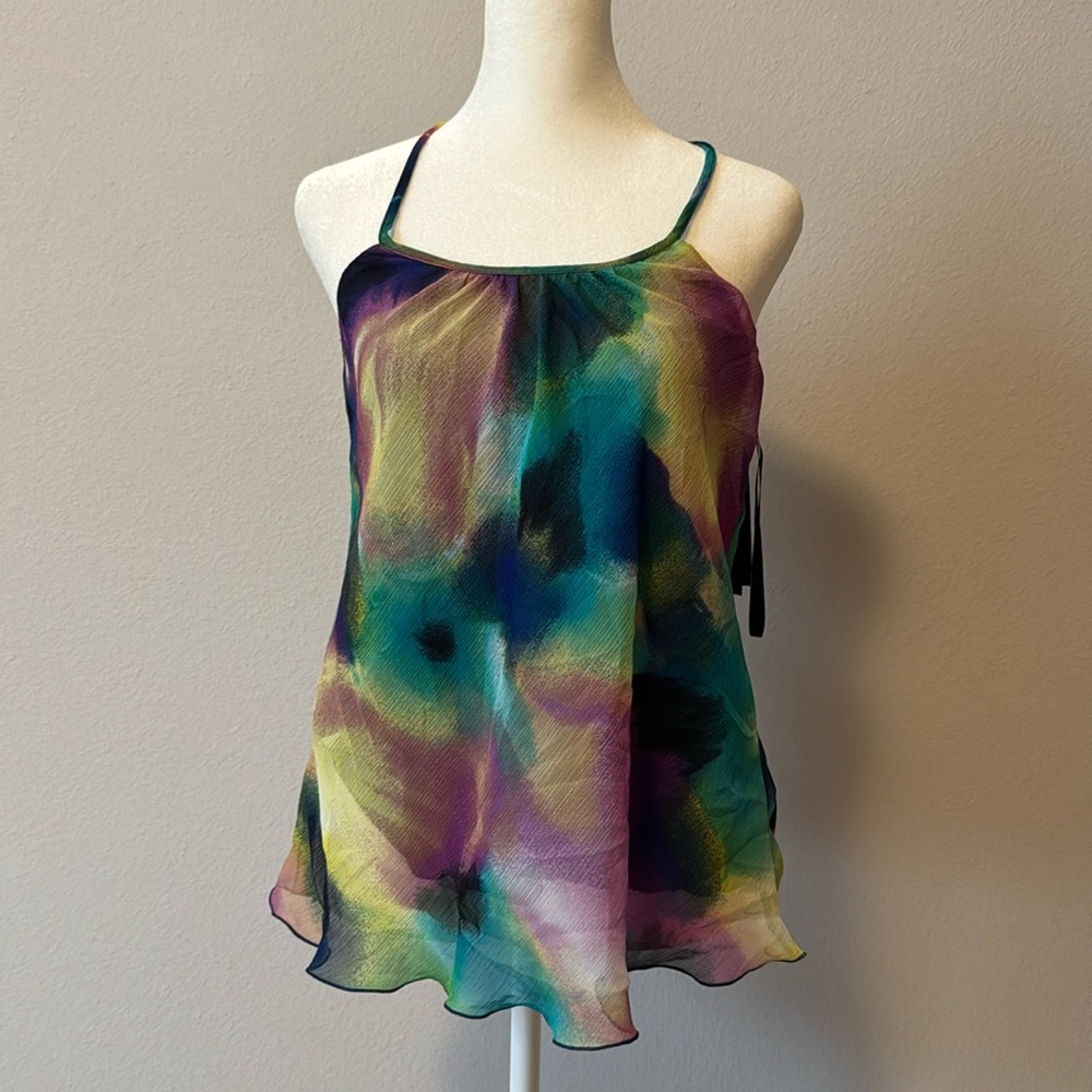 NWT B-Wear Byer California Women’s Watercolor Halter Flowy Tank Top Size Medium